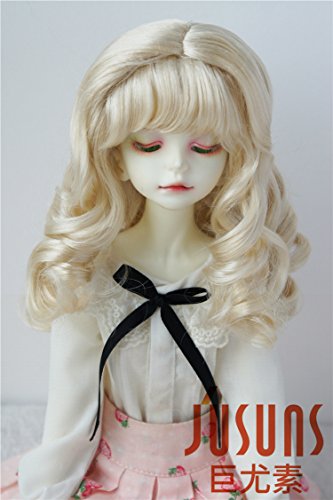 JD038 7-8' Blond 1/4 MSD doll wigs 18-20CM synthetic mohair Soft wave MSD BJD doll wigs