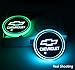 2pcs LED Car Cup Holder Lights for Chevrolet, 7 Colors Changing USB Charging Mat Luminescent Cup Pad, LED Interior Atmosphere Lamp
