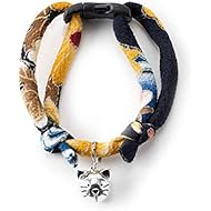 Necoichi Chirimen Hanabi Fireworks Cat Collar (Midnight Blue)