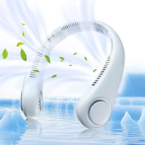 GALER Neck Fan, Portable Fan Rechargeable, Bladeless LED Display Mini 360° Cooling Personal 5