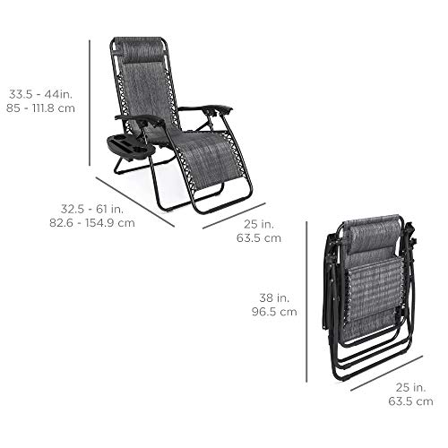 Best Choice Products Set of 2 Adjustable Steel Mesh Zero Gravity Lounge Chair Recliners w