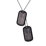 U7 Custom Engraved 2 Pieces Dog Tags Pendant with Black Gun Plated Chain 23