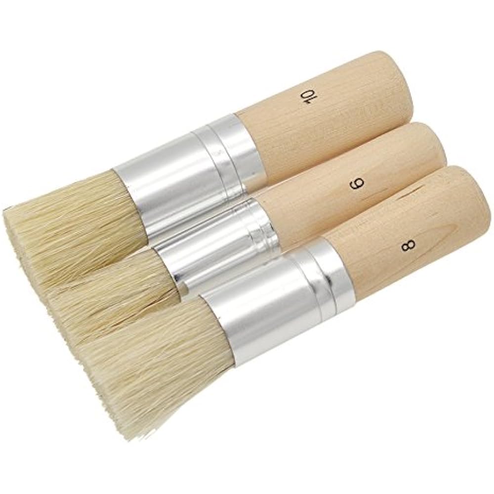 Stencil Brushes & Pouncers Set, Pure Natural Bristle DIY Art Crafts