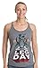 LEG DAY Funny Weight Lifter Barbell Training Squat Work Out Ladies' Racer Tank(Racerback,L),Sport Grey