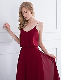 Gardenwed vestido de dama de honor largo sin mangas de gasa para mujer