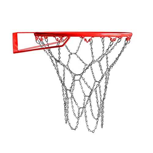 Vankcp Metal Basketball Net with 12 Closure Hoops, Fits All Basketball Hoop Standard Size Rims, Indoor or Outdoor - Thumbnail 4