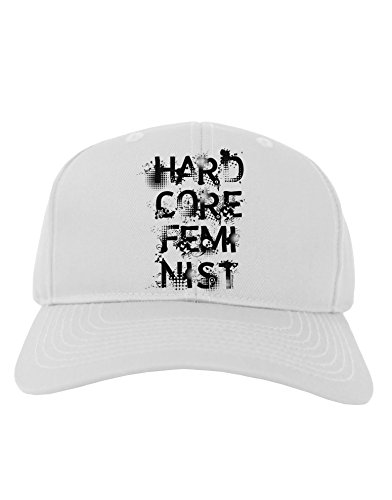 TooLoud Hardcore Feminist Adult Baseball Cap Hat - White