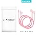 GANJOY iPhone Charger 3Pack 3FT/6FT/10FT(1M/2M/3M) Nylon Braided 8 pin Charging Cables USB Charger Cord, Compatible with iPhone 7/7 Plus/6s/6s Plus/6/6 Plus/5/5S/5C/iPad and iPod (Pink)