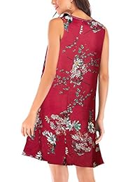 ZONA FANTÁSTICA FZ Vestido de verano para mujer, informal, sin mangas, con bolsillos