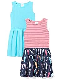 Brand - Vestido sin mangas de punto y vestidos acampanados para niñas y niños pequeños de 2 cebra manchada