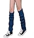 Urban CoCo Women's Winter Knee High Footless Socks Knit Crochet Leg Warmer (Peacock blue)