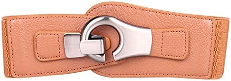 Skyflying Supermode's Fashion Minimalism Ancient Babylon Style Alloy Buckle Elastic Stretch Waist Belt Waistband (Camel)