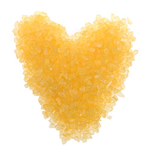 JiaUfmi Crystal Gravels Glass Crushed Gravel for Aqurium Fish Tank Supplies, Craft Sand Stone for Fairy Gardens Landscape Bottom Decoration Accessories (Yellow)