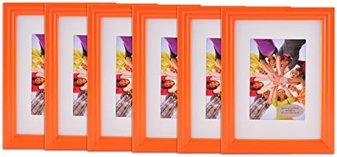 Gallery Perfect 6-Piece Vivid Frame Set, 5 by 7-Inch, Orange