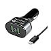 Quick Charge 3.0 Car Charger, 36W 2 Port QC3.0 USB Car Adapter with 3.3ft Micro USB Cable for Samsung Galaxy S7/S6 Edge+, Note 5/4/Edge, LG G5/LG V10, Nexus 6, iPhone/iPad,Tablets