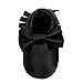 Sunward Prewalker Infant Sweet Bow Tassels Anti-skid Soft Leather Shoes Trainer (M(Suggest 6~12 month), Black)