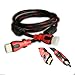 CableVantage Premium HDMI Cable 50FT for 3D DVD PS3 HDTV LCD HD TV 1080P Red Mesh High Speed Gold-Plated Braided Nylon Cord, Gold Tip