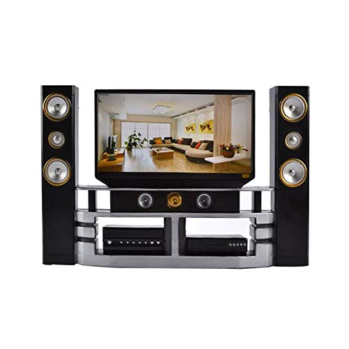 Kangkangk Mini HI-FI TV Speaker Home Theater Cabinet Set Combo Dollhouse Furniture Accessories for Kids Christmas Birthday Xmas Toy