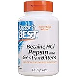 Doctor's Best Betaine HCI Pepsin and Gentian Bitters, Capsules, 120-Count