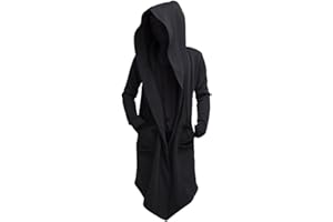 Trench Coat for Men Coat Oversize Hooded Solid Color Cardigan Trench Coat for Autumn