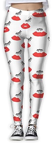 Wink Smooch Lip Women's High Waist Yoga Pants Running Workout Leggings