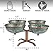 Galrose Appetizer Dishes on Stand – 4 Condiment Bowl Set Galvanized Iron with Rose Gold Accents each Party Serving Bowl Holds 1 Cup. Chip and Dip Serving Set for Snacks. Gift for Her Iron Anniversary