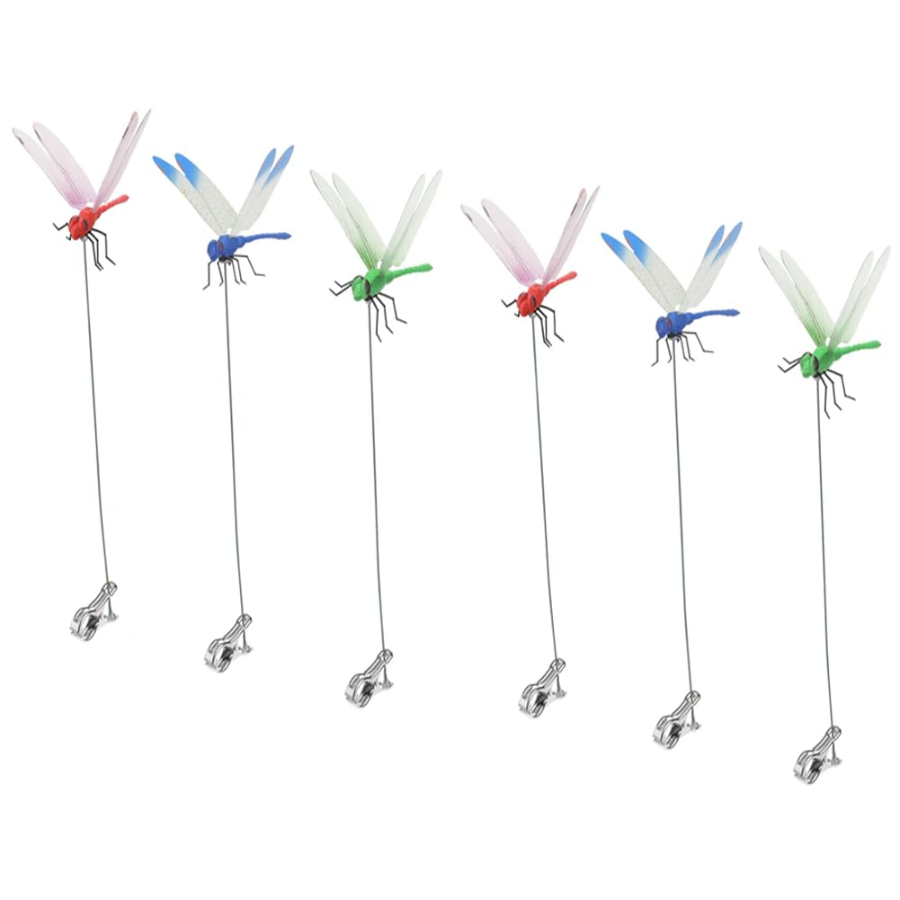 ARFUKA 3D Dragonfly Garden Clips 25cm Durable Outdoor Decorations |3-Color Patio & Planter Ornaments for Garden, Yard & Balcony Pack of 6