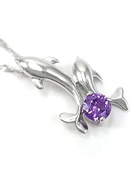 Dancing Dolphins [Morado] Collar con Colgante de plata de ley