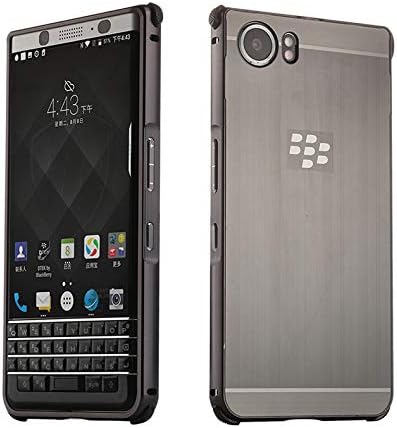 Case for BlackBerry Keyone (DTEK70), [Aluminum Bumper + Plastic Back Cover] Stylish Thin & Lightweight Hybrid with Shock Absorbing Cushion, Anti-Scratch Anti-Fingerprint with Strap Hole (Black)