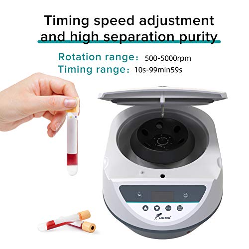 Lab PRP Benchtop Centrifuges Large Capacity LCD Display for Blood/serum/Plasma/Fat,5005000rpm