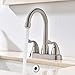 Hotis Commercial Two Handle Stainless Steel Brushed Nickel Bathroom Faucet, Lavatory Bathroom Faucets Without Pop-Up Drain