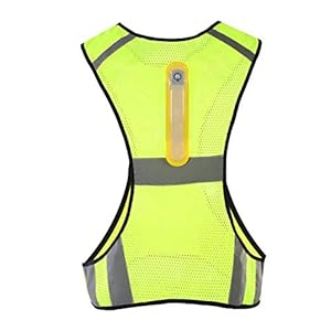 Machinewasbaar, reflecterend veiligheidsvest voor outdoorsport ’s nachts (fluorescerend geel)