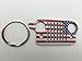 Cococart Jeep Grill Key Chain Keychain Keyring CJ JK TJ YJ XJ-304 Stainless Steel (American Flag)