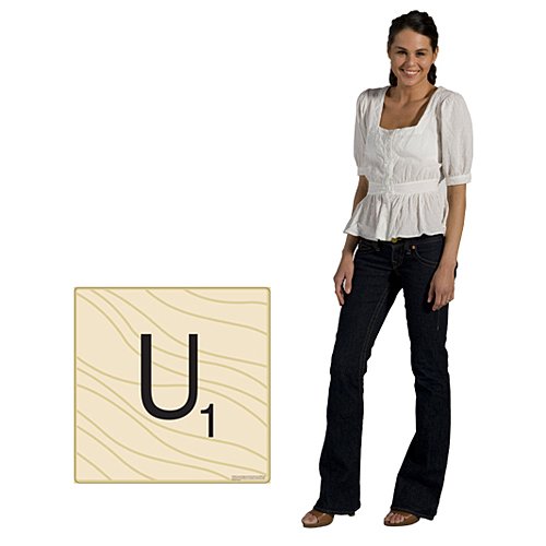 2 ft. 6 in. Hasbro Scrabble Letter U Standee Standup Photo Booth Prop Background Backdrop Party Decoration Decor Scene Setter Cardboard Cutout