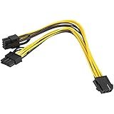GPU Molex 6 pin PCI Express to dual PCIe 8Pin(6+2) Power Supply Cable, Motherboard Graphics Video Card PCI-e VGA Splitter Ribbon Power Cable for BTC Miner(2 Pack)