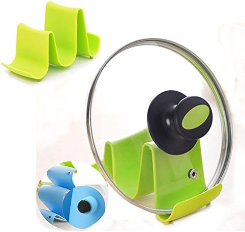 Junbuoom New Rack Plastic Pan Lid Stand Shell Holder Spoon Rest Pot Cover