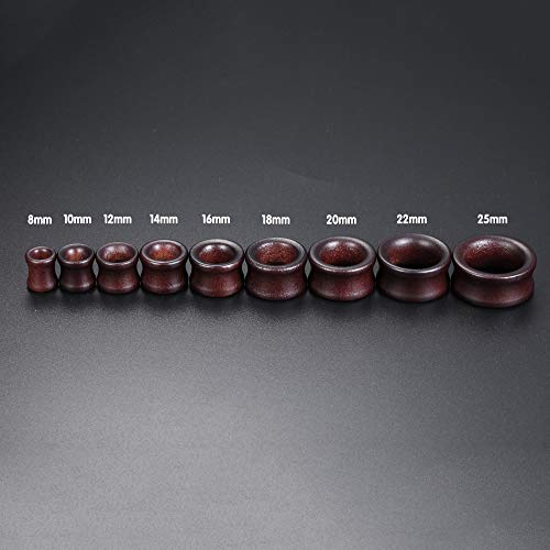ZS Vintage Natural Brown Wood Organic Ear Tunnel Plugs Stretcher Gauges for Men and Women (Gauge=3/4"(20mm))