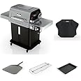 Ninja FlexFlame, Master Grill Pack, Electric & Propane 5-in-1 Cooking System Includes FlexFlame Premium Grill Cover, 16" Perforated Pizza Peel, Half Griddle, Expandable Roast & Smoke Rack