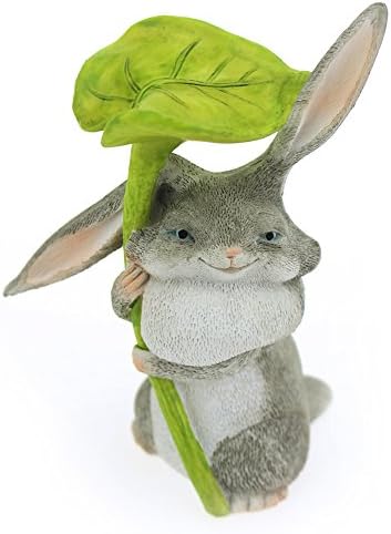CCOQUS Creative Miniature Figurine and Terrarium Statues Cute Rabbit Series Mini Fairy Garden Accessories (Rabbit pulling leaves)