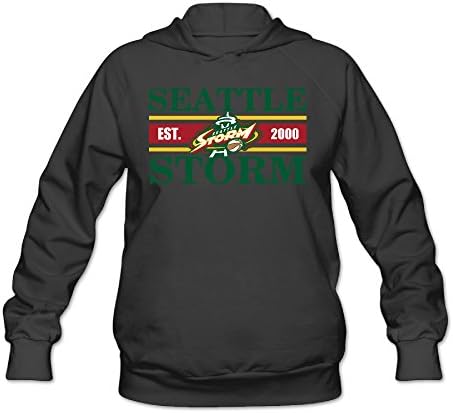 ElishaJ Women's Hoodies Seattle Basketball Storm Black Size M
