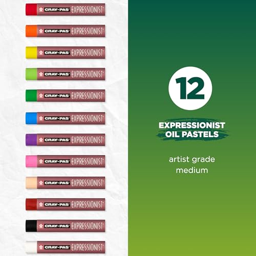 SAKURA Cray-Pas Expressionist Oil Pastel Set - Soft Oil Pastels for Artists - 12 Colors