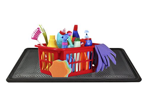 Envelor Home and Garden Rubber Snow Boot Tray All Weather Shoe Tray Indoor Outdoor Multi Purpose Plant Tray Pet Food Bowl Cat Litter Paint Tray Utility Floor Tray 16 x 30 Inches Foot Step 1 Pack