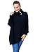 WozWoz Women's Polo Neck Knit Poncho Cape Jumper Fall Long Sleeve