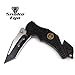 Snake Eye Rescue Style Assisted Opening Knife with Clip EDC Camping Fishing Hiking Pocket Knife (BK)