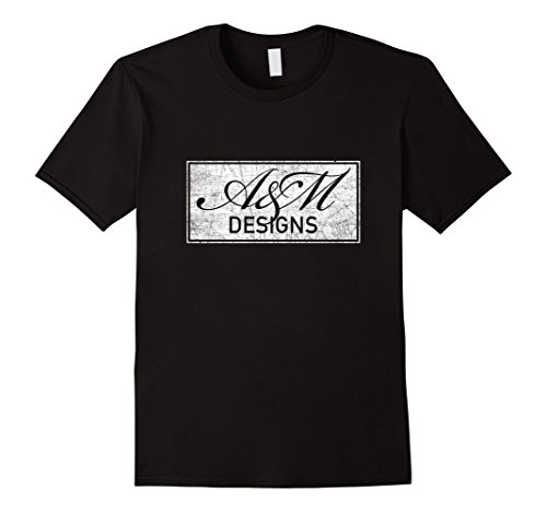 Mens A&M Designs Distressed Logo T Shirt XL Black