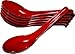 Chef Miso Set of Six Red and Black Large Japanese Soup Spoons
