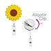 Heyah Sunflower Badge Reel Holder, Accurate Stitching, Reinforced Strap, Easy Retracting, Retractable Badge Holder with Alligator Clip, Perfect Gifts for Women Nurse