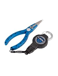 T Reign Alicates de pesca con Kevlar de Medium Retractable Gear Tether, mosquetón, 36 inch Funda de policarbonato, color negro