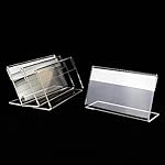 Airgoesin 50pcs Mini Sign Display Holder Price Card Tag Label Counter Top Stand Case 7cm x 4cm