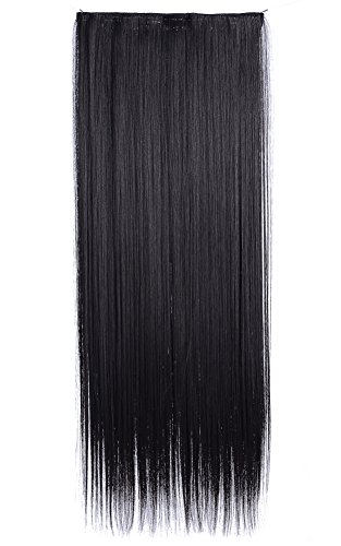 Onedor 24 Straight 3/4 Full Head Synthetic Hair Extensions 140g Clip-on Clip-in Hairpieces (4- Dark Brown) Onedor 24" Straight 3/4 Full Head Synthetic Hair Extensions 140g Clip-on Clip-in Hairpieces (4- Dark Brown)